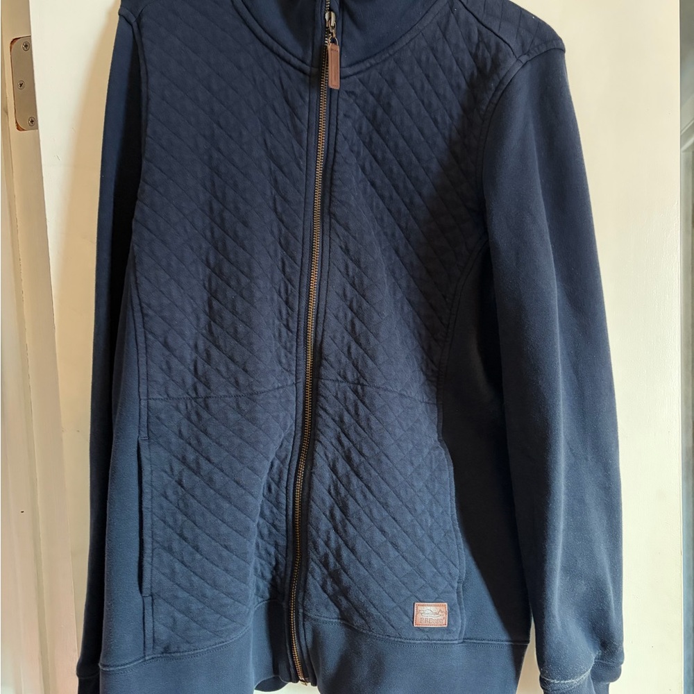 L.L. Bean Dark Blue Zip-Up Jacket/quilted sweatshirt